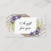 Geschenkgutschein für Aquarellblumen Visitenkarte (Vorderseite)