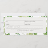 Geschenkgutschein für Aquarellpflanzen (Vorderseite)