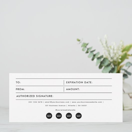 Geschenkgutschein für bearbeitungsfähige Unternehm (Stehend Vorderseite)