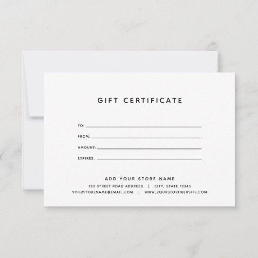 Geschenkgutschein für benutzerdefinierte Farbkombi (Rückseite)