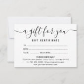 Geschenkgutschein für Berufliche Firmenlogos (Rückseite)