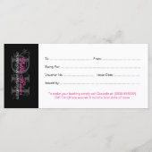 Geschenkgutschein für berufliche Makeup (Rückseite)