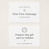 Geschenkgutschein für berufliche Massageräume (Vorne & Hinten)