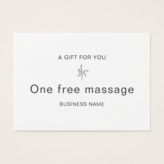 Geschenkgutschein für berufliche Massageräume (Vorderseite)