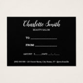 Geschenkgutschein für Black and Gold-Marmor (Rückseite)