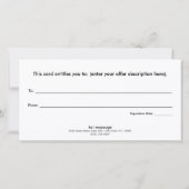 Geschenkgutschein für Black Gold Streifen Dankeskarte (Rückseite)