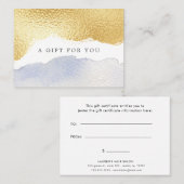 Geschenkgutschein für blaue Imitate Visitenkarte (Vorne/Hinten)