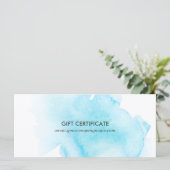 Geschenkgutschein für blaue Wasserfarbe (Stehend Vorderseite)
