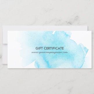 Geschenkgutschein für blaue Wasserfarbe
