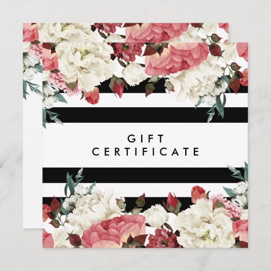 Geschenkgutschein für Blume und Streifen (Vorne/Hinten)