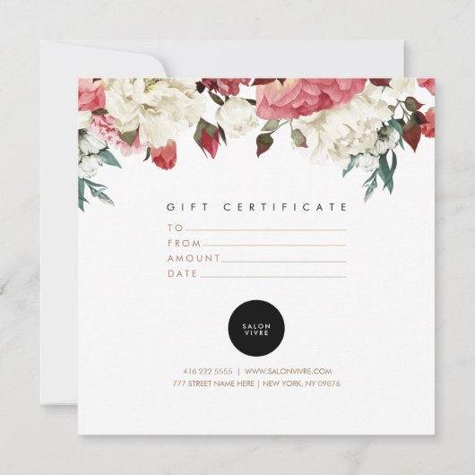 Geschenkgutschein für Blume und Streifen (Rückseite)