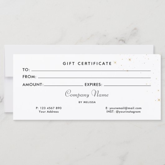 Geschenkgutschein für Blumenkerzen (Rückseite)