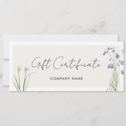 Geschenkgutschein für Boho-Firmenlogos (Rückseite)