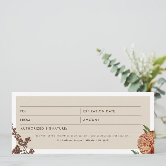 Geschenkgutschein für Boho-Firmenlogos (Stehend Vorderseite)