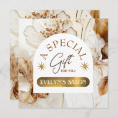 Geschenkgutschein für braune Blume (Vorne/Hinten)