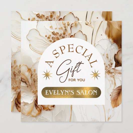 Geschenkgutschein für braune Blume (Vorne/Hinten)