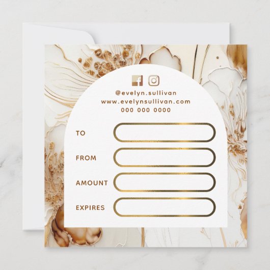 Geschenkgutschein für braune Blume (Rückseite)