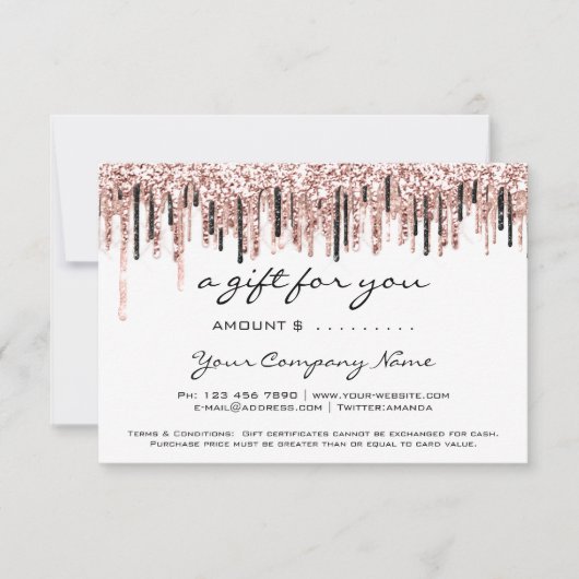 Geschenkgutschein für Business einfach moderne Ros (Vorderseite)