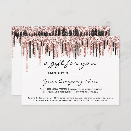 Geschenkgutschein für Business einfach moderne Ros (Vorne/Hinten)