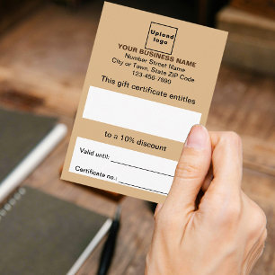 Geschenkgutschein für Business Light Brown Begleitkarte