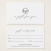 Geschenkgutschein für Chic Calligrafy (Vorne & Hinten)