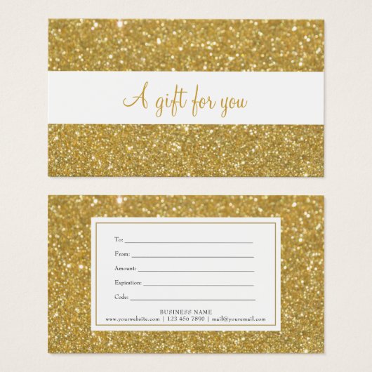 Geschenkgutschein für Chic Gold Glitzer (Vorne & Hinten)