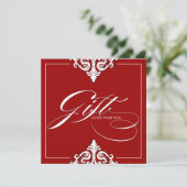 Geschenkgutschein für Classy Red Damask (Stehend Vorderseite)