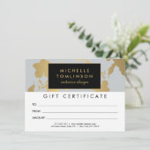 Geschenkgutschein für das elegante Gold Floral Mus (Stehend Vorderseite)