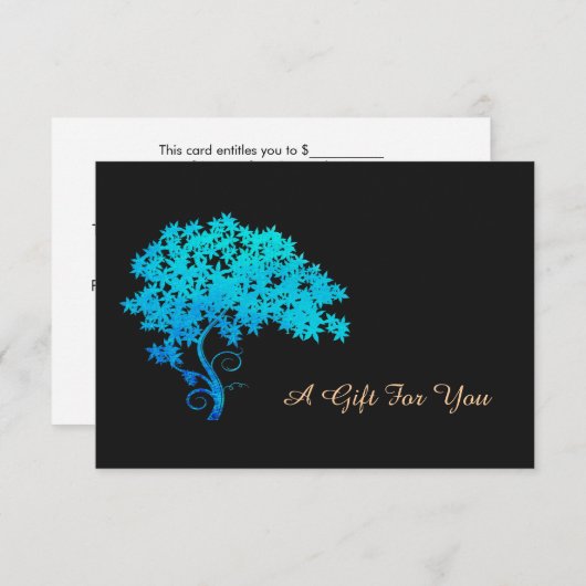 Geschenkgutschein für das elegante Türkis-Zen-Tree (Vorne/Hinten)