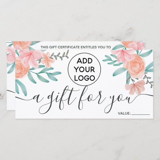 Geschenkgutschein für das korallenblumenfarbene Lo (Vorne/Hinten)