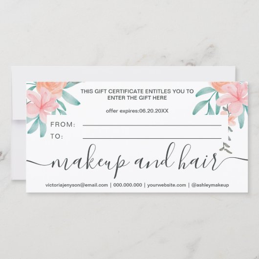 Geschenkgutschein für das korallenblumenfarbene Lo (Rückseite)