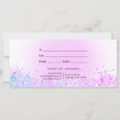 Geschenkgutschein für das lila Schmetterlingslogo (Rückseite)