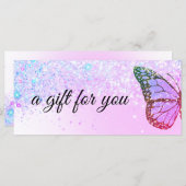 Geschenkgutschein für das lila Schmetterlingslogo (Vorne/Hinten)