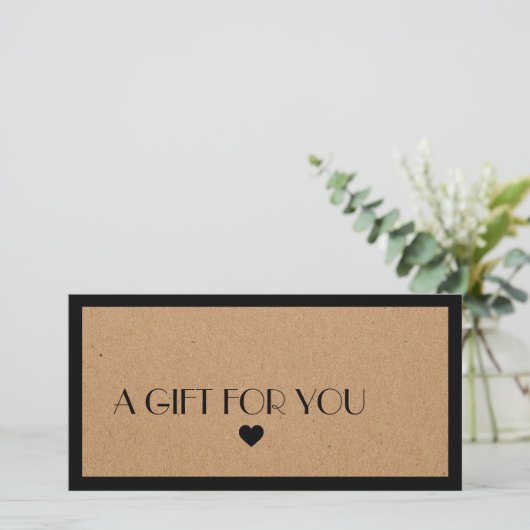 Geschenkgutschein für das Logo "Heftpapier" (Stehend Vorderseite)