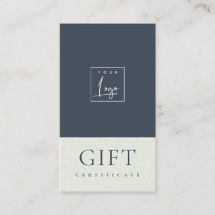 Geschenkgutschein für das Logo "Navy Keramik" Visitenkarte