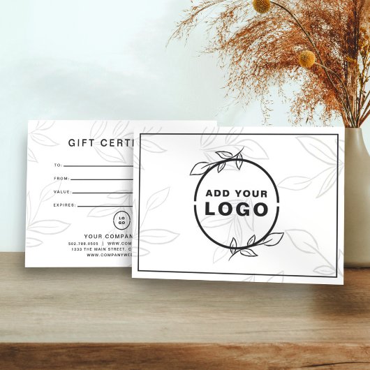 Geschenkgutschein für das Logo "White Modern Leaf