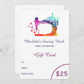 Geschenkgutschein für das Nähen von Aquarellen (Vorne/Hinten)