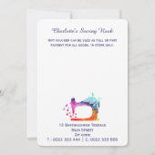 Geschenkgutschein für das Nähen von Aquarellen (Rückseite)