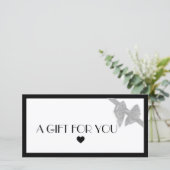 Geschenkgutschein für das Schwarze und Weiße Herz (Stehend Vorderseite)