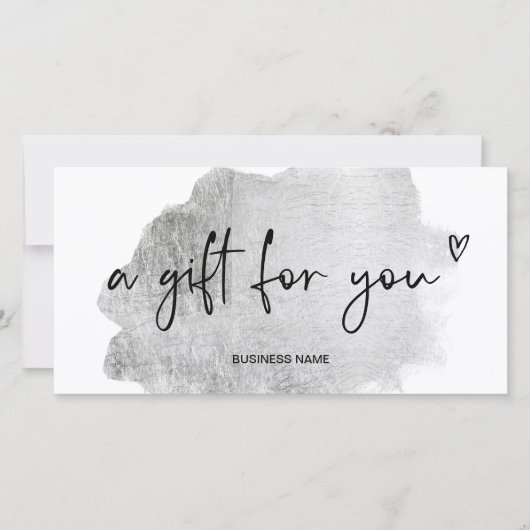 Geschenkgutschein für das Silberfolienherz (Vorderseite)