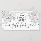 Geschenkgutschein für das weiche, florfarbene Aqua (Vorne/Hinten)