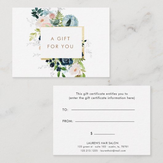 Geschenkgutschein für den Blumenzahn in Mitternach Visitenkarte (Vorne/Hinten)