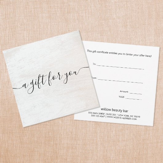 Geschenkgutschein für den eleganten White Wood Scr