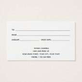 Geschenkgutschein für den Glitzer von Rosa Aquarel (Rückseite)