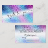 Geschenkgutschein für den lila Blauen Nebel Galaxy Visitenkarte (Vorne/Hinten)