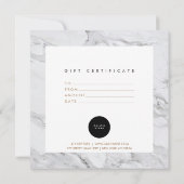 Geschenkgutschein für den modernen Marmorhintergru (Rückseite)