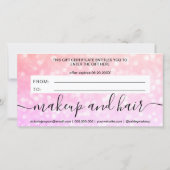 Geschenkgutschein für den rosa Glitzer (Rückseite)