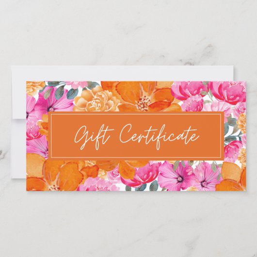 Geschenkgutschein für den rosafarbenen Orangensaft (Vorderseite)