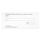 Geschenkgutschein für den schwarzen Wellness-Cente Werbekarte (Hinten)