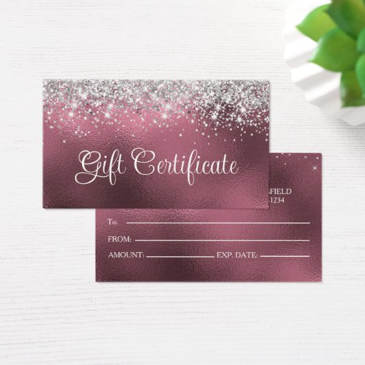 Geschenkgutschein für den Silberblush-Rose-Glitzer (Schreibtisch)